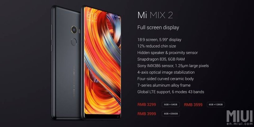 Xiaomi Mi Mix 2 Χαρακτηριστικά