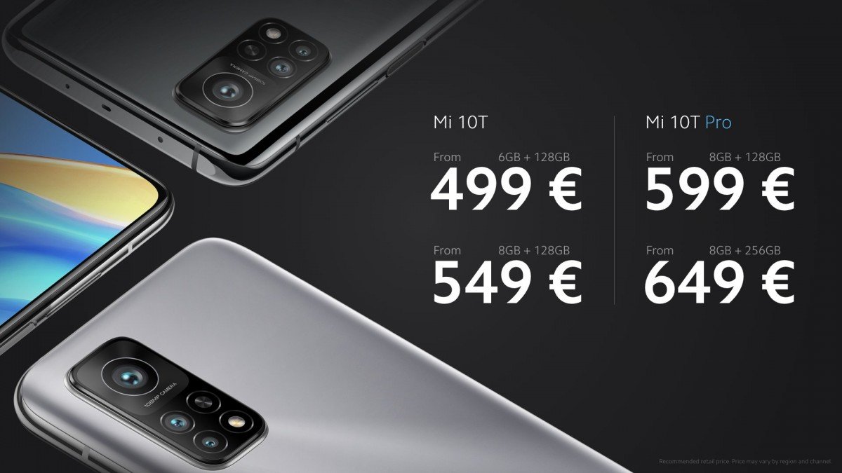 Xiaomi Mi 10T και Mi 10 Pro τιμές 499€