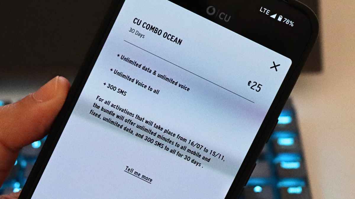 όλα απεριόριστα με 25€ vodafone cu